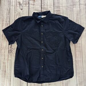 Old Navy Men’s XXL Short Sleeve Button-Up | Navy w/ White Dots